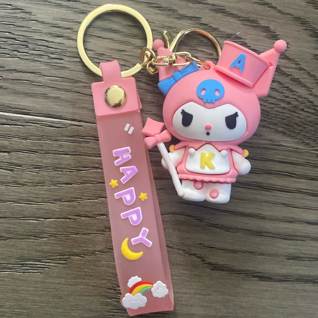 Kuromi Pink Keychain Says Happy On It With A Brand New